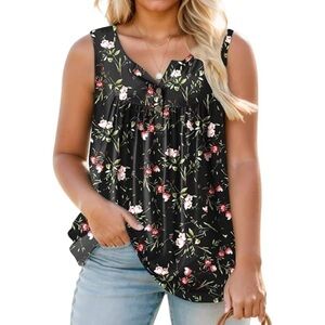 NWT Black Floral Sleeveless Tank Top